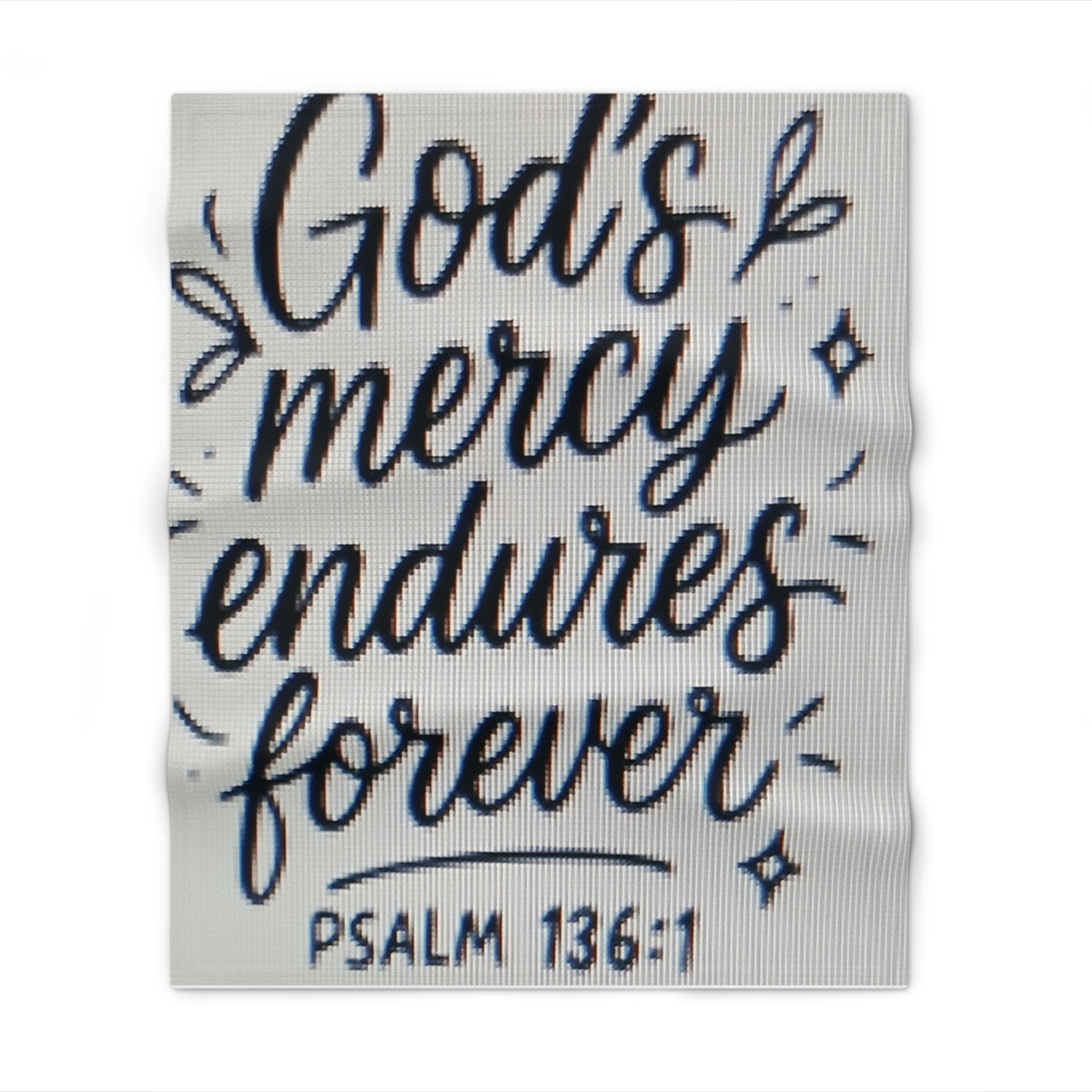 Psalm 136:1 Throw Blanket — "God's Mercy Endures Forever" Inspirational Christian Blanket