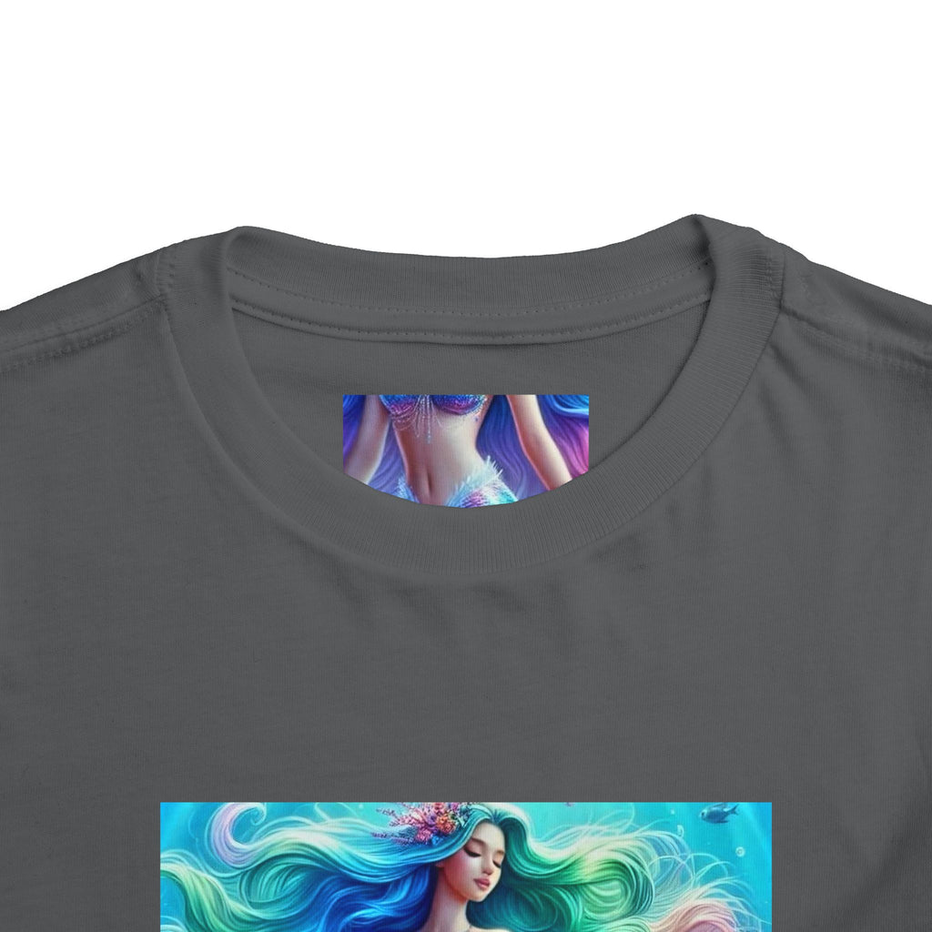 Toddler Mermaid Tee — Colorful Rainbow Sea Princess Short Sleeve Shirt