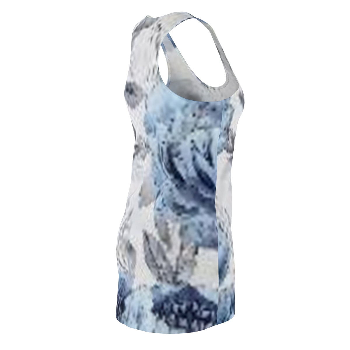 Blue Watercolor Floral Racerback Dress