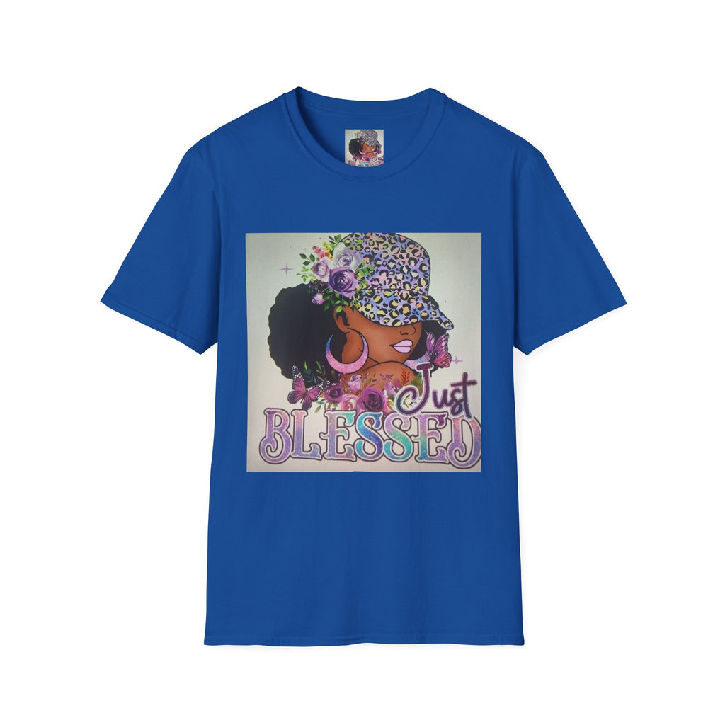 Just Blessed Afro Floral Tee