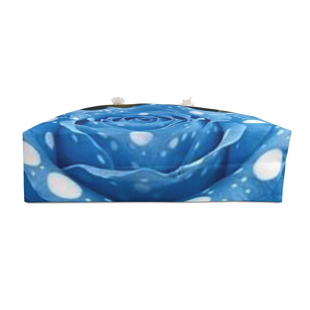 Blue Polka Dot Rose Weekender Bag — Floral Travel Tote