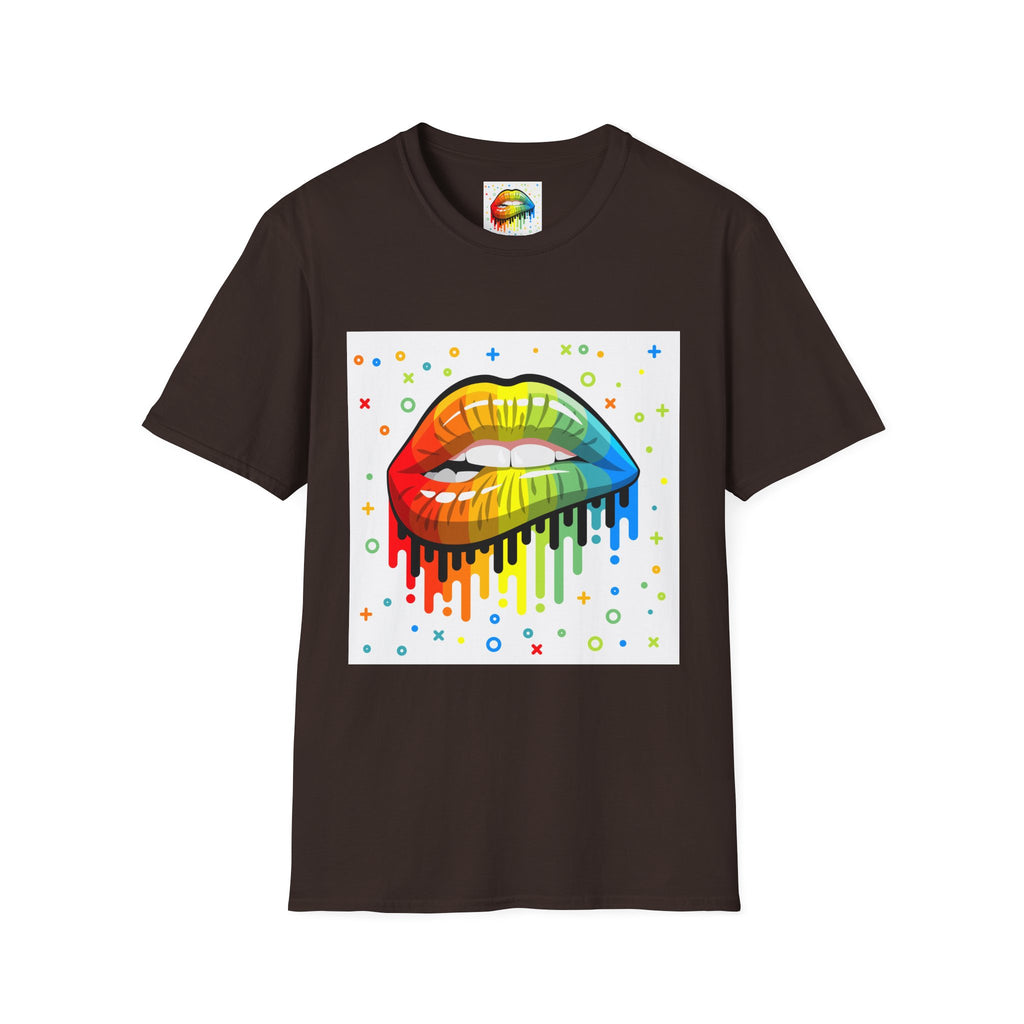 Rainbow Drip Lips T-Shirt — Pride LGBTQ+ Colorful Lip Graphic Tee