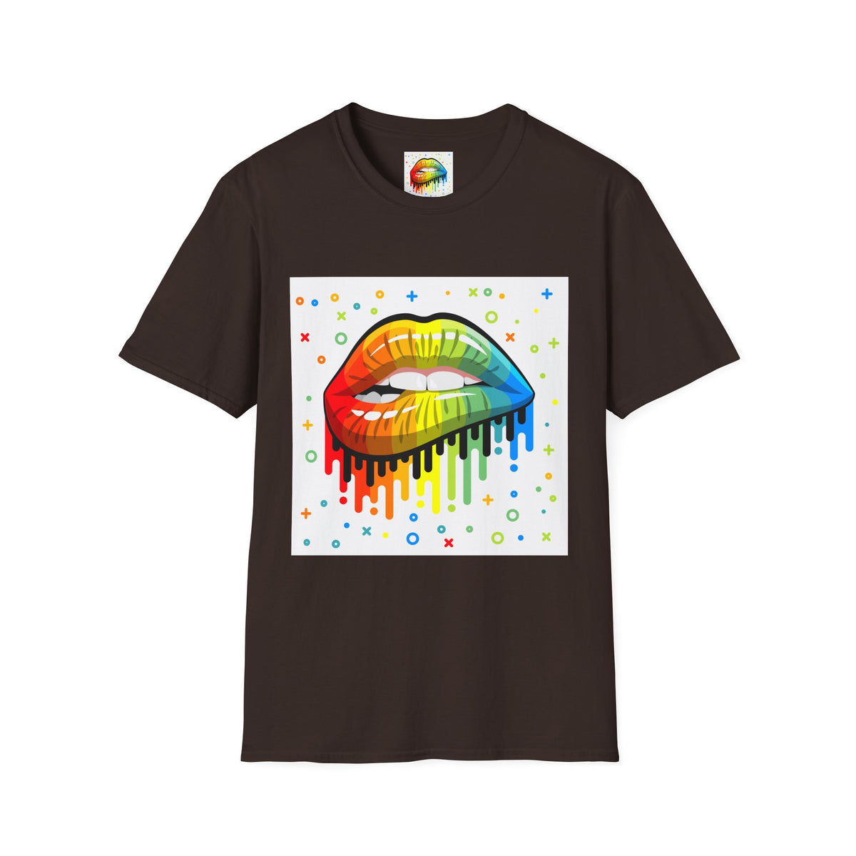 Rainbow Drip Lips T-Shirt — Pride LGBTQ+ Colorful Lip Graphic Tee