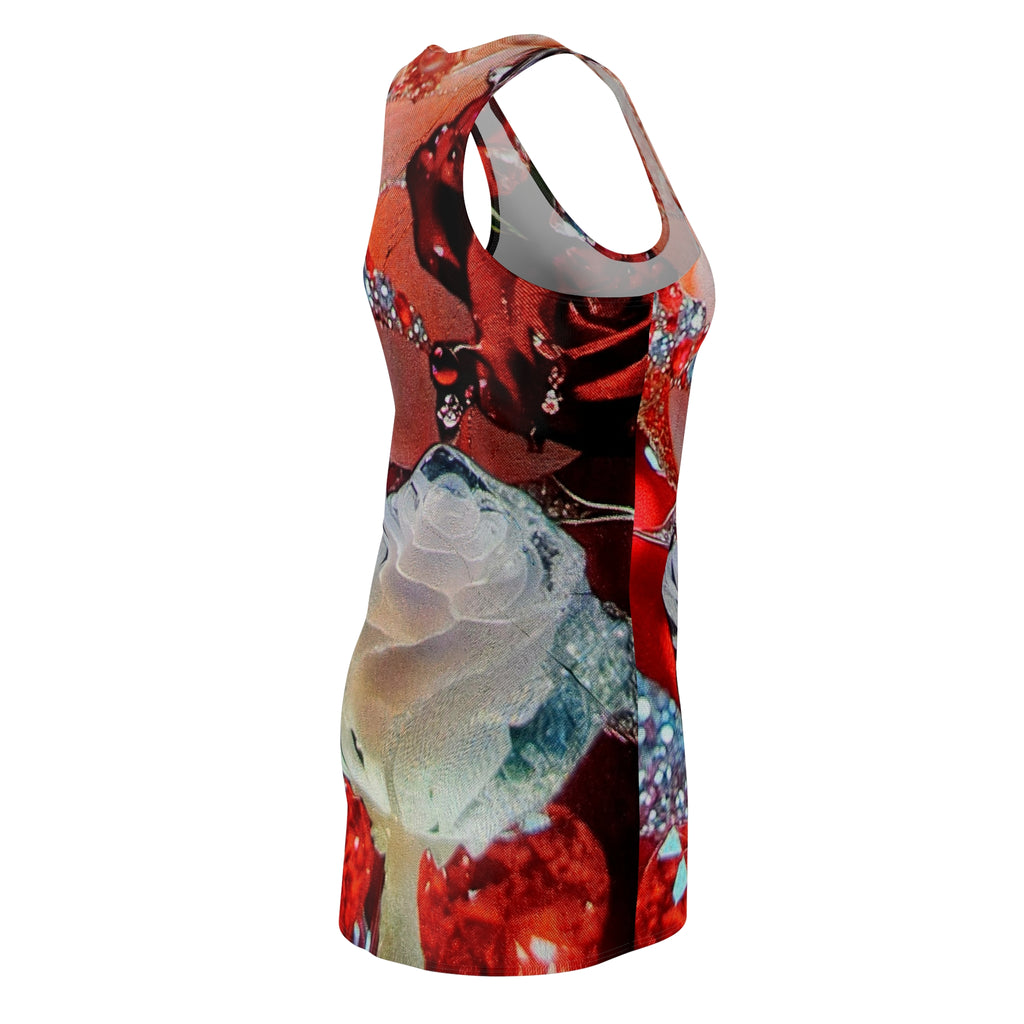 Racerback Dress — Red Rose Jewel All-Over Print