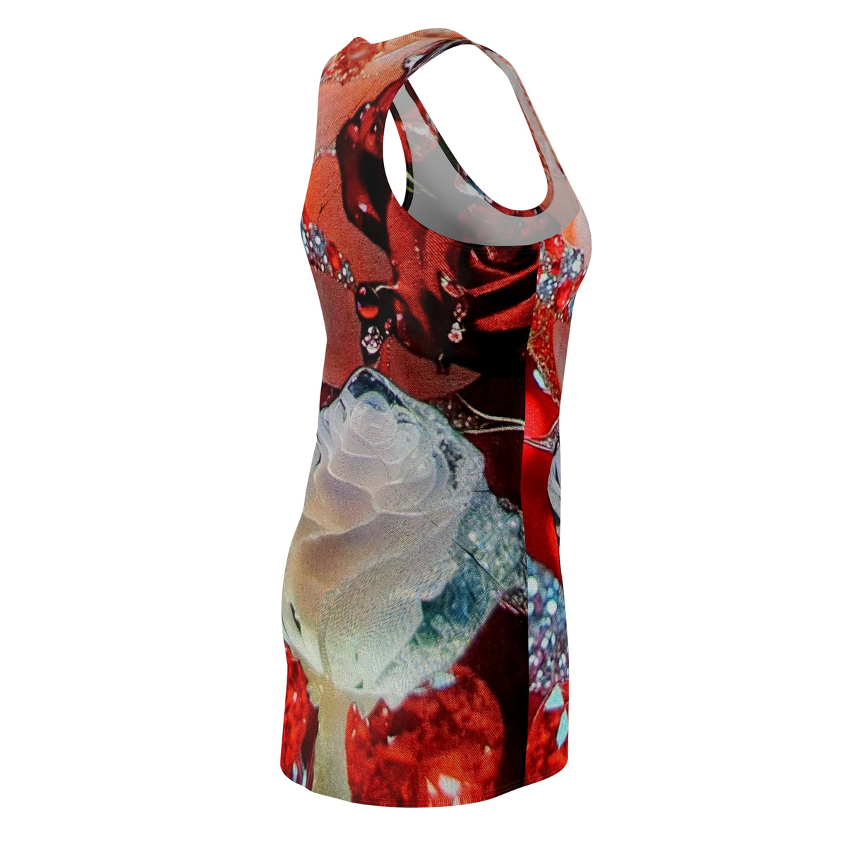 Racerback Dress — Red Rose Jewel All-Over Print