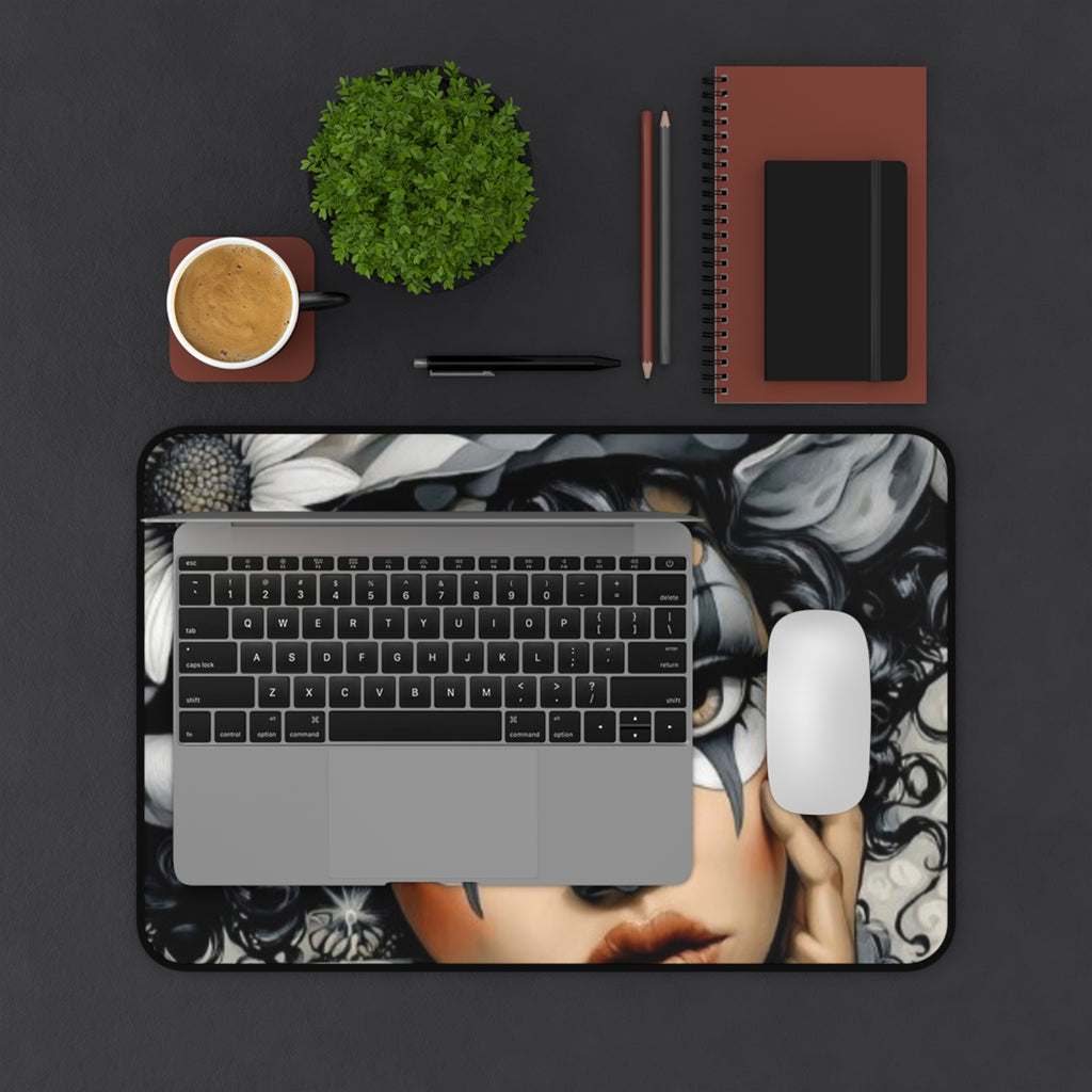 Gothic Clown Desk Mat — Moody Harlequin Mouse Pad for Gothic, Alternative Desks