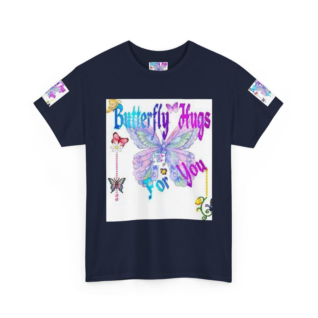 Butterfly Hugs Tee — Pastel Butterfly Graphic Shirt with "Butterfly Hugs For You"