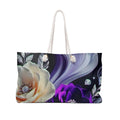 Floral Nightscape Weekender Bag – Purple & Cream Rose Travel Tote