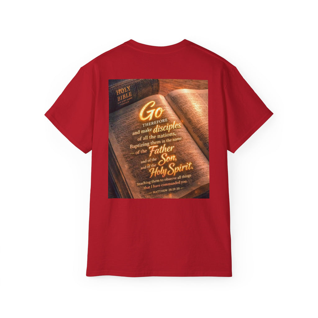 Christian Bible Verse T-Shirt — "Go...make disciples" Inspirational Faith Tee