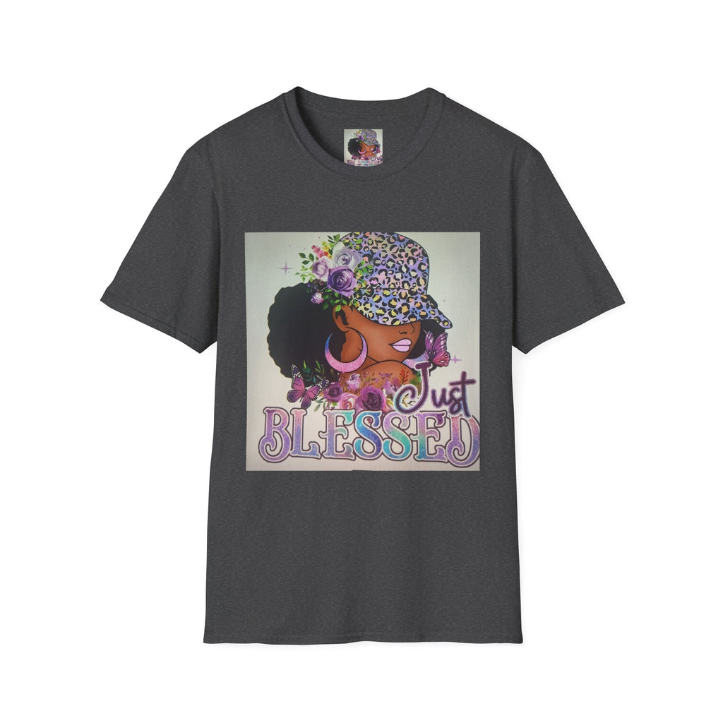 Just Blessed Afro Floral Tee