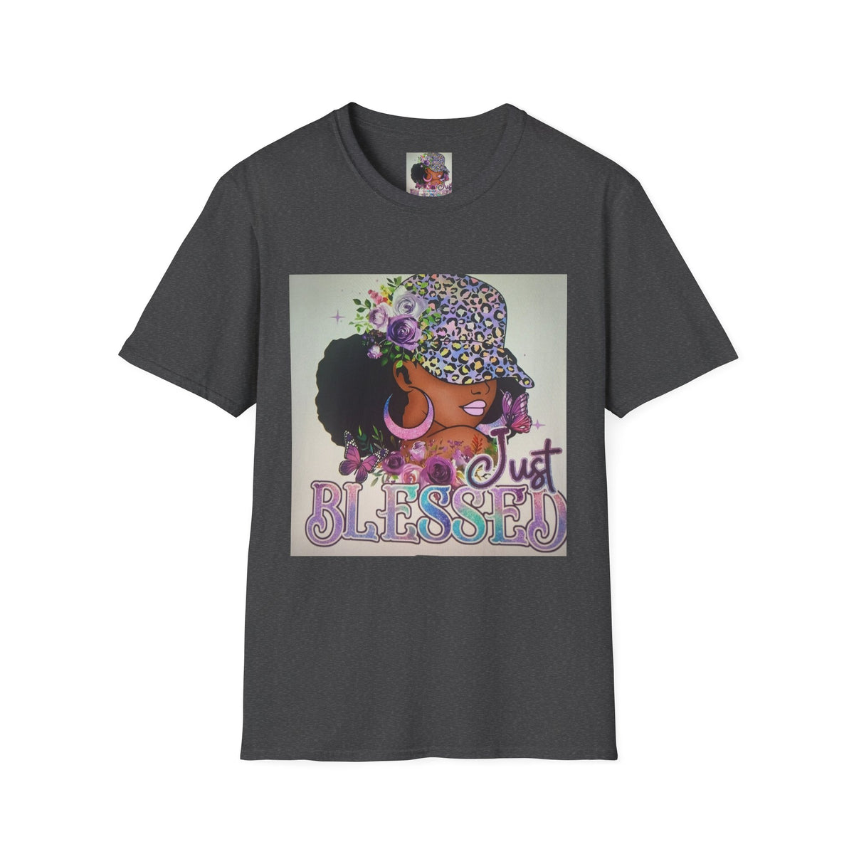 Just Blessed Afro Floral Tee