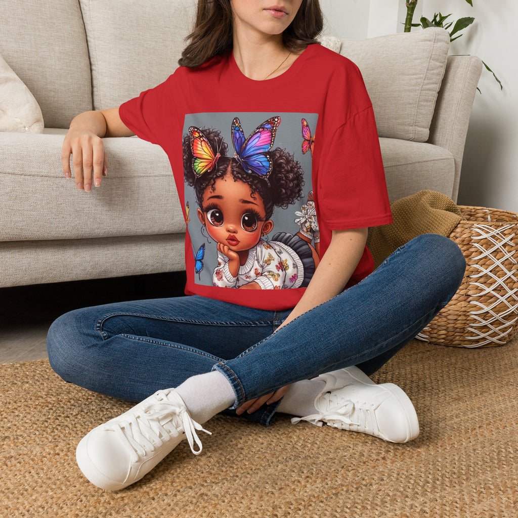 Butterfly Crown T‑Shirt — Cute Little Girl Illustration Tee