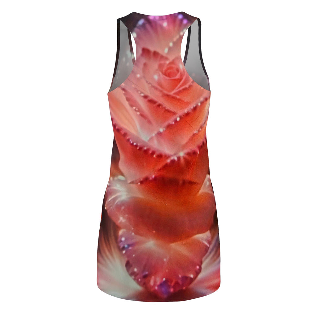 Rose Petal Dream Racerback Dress — Pink Floral All-Over Print