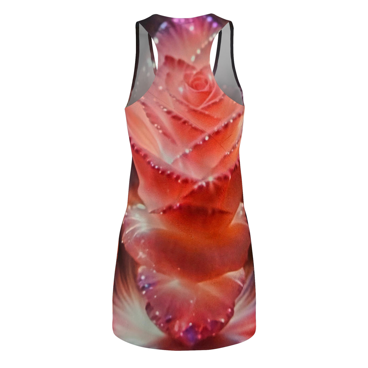 Rose Petal Dream Racerback Dress — Pink Floral All-Over Print