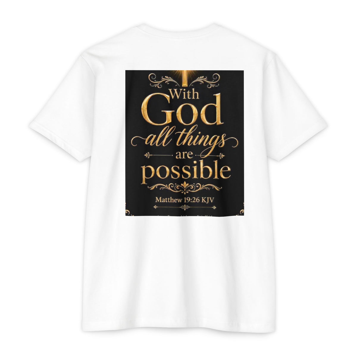 Christian T-Shirt — "With God All Things Are Possible" (Matthew 19:26) Inspirational Faith Tee