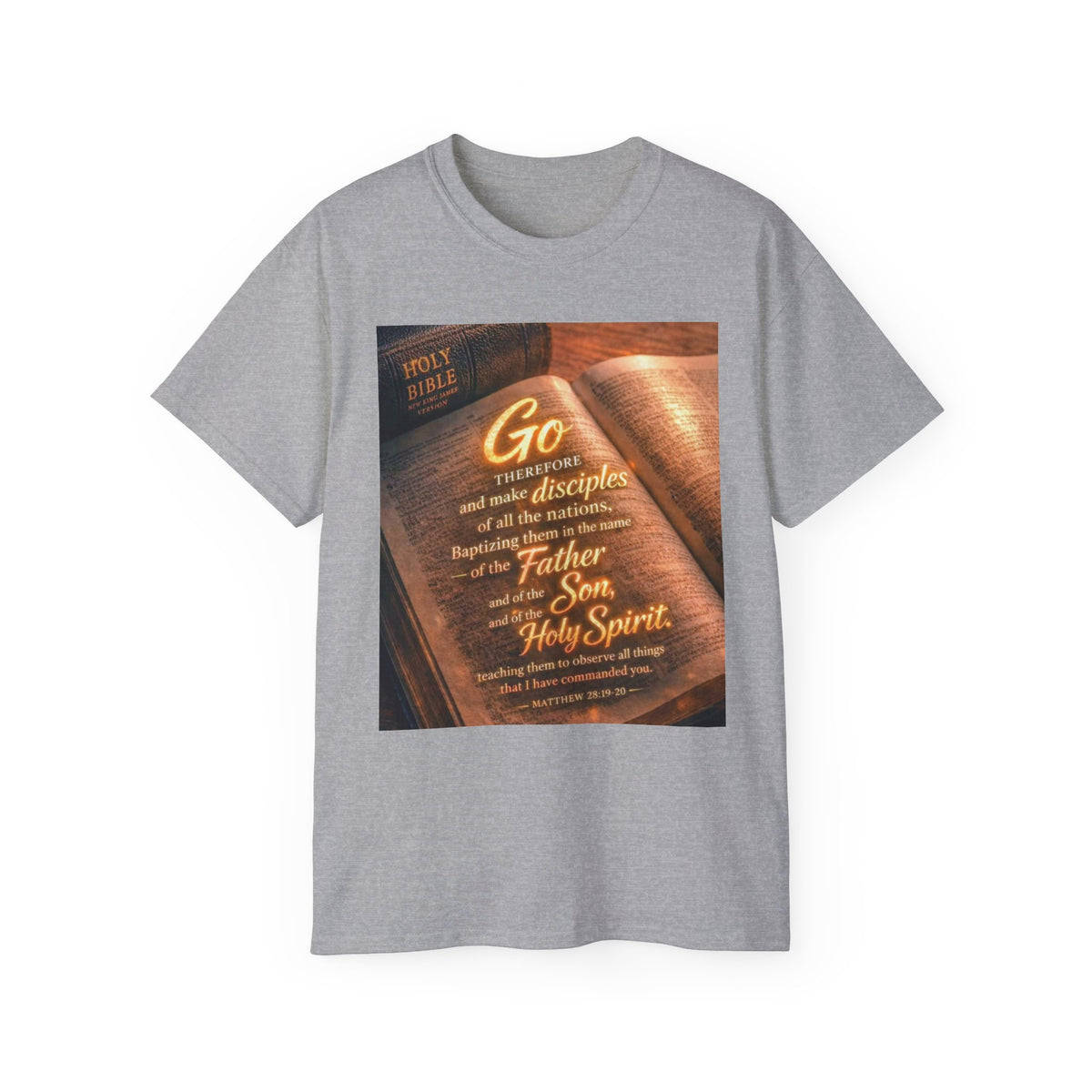 Christian Bible Verse T-Shirt — "Go...make disciples" Inspirational Faith Tee