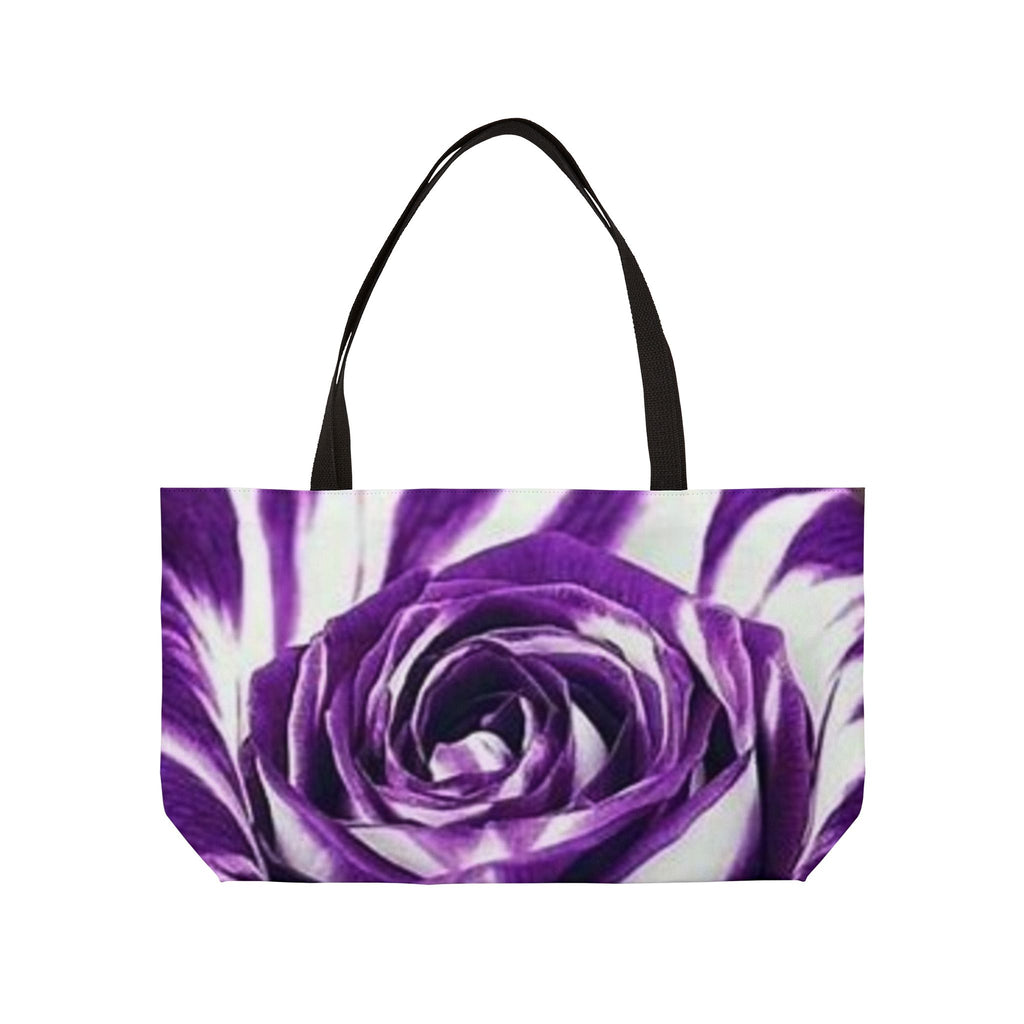 Purple Rose Weekender Tote Bag — Floral Large Travel Bag