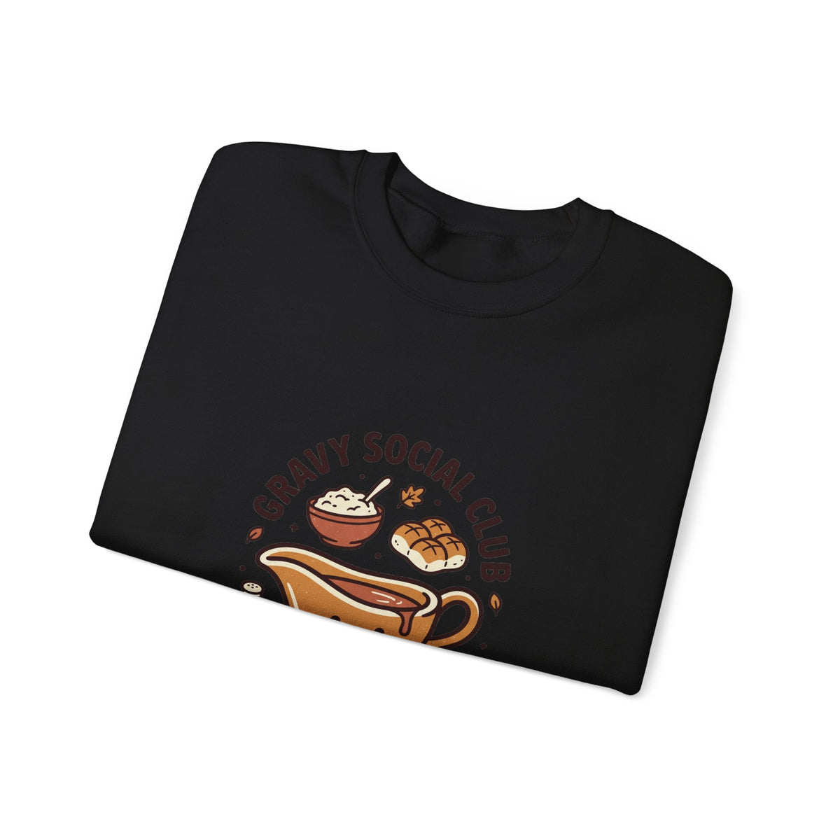 Crewneck Sweatshirt — "Gravy Social Club" Cute Comfort Food Graphic