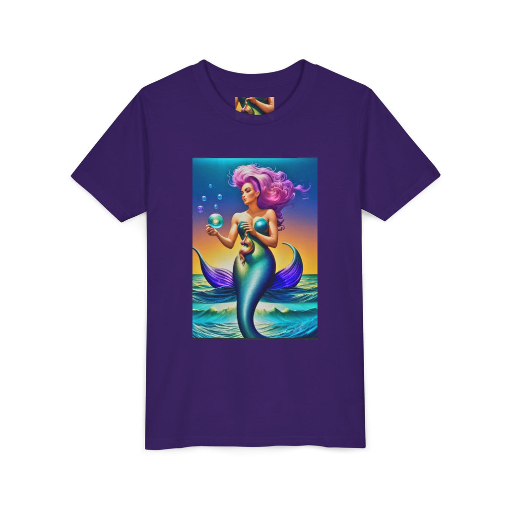 Youth Mermaid Tee — Colorful Fantasy Mermaid Graphic Shirt for Kids
