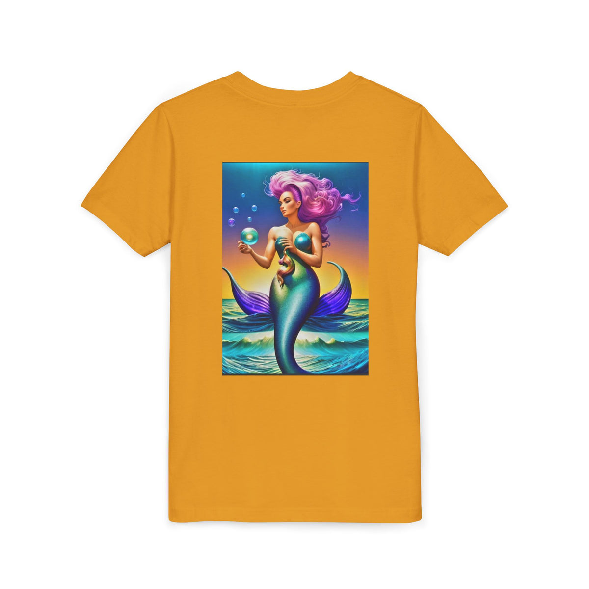 Youth Mermaid Tee — Colorful Fantasy Mermaid Graphic Shirt for Kids