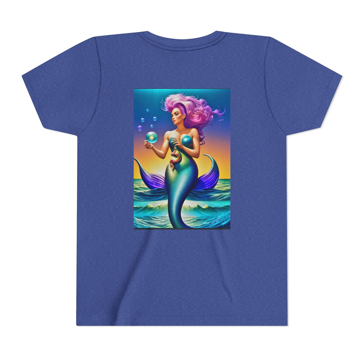Youth Mermaid Tee — Colorful Fantasy Mermaid Graphic Shirt for Kids
