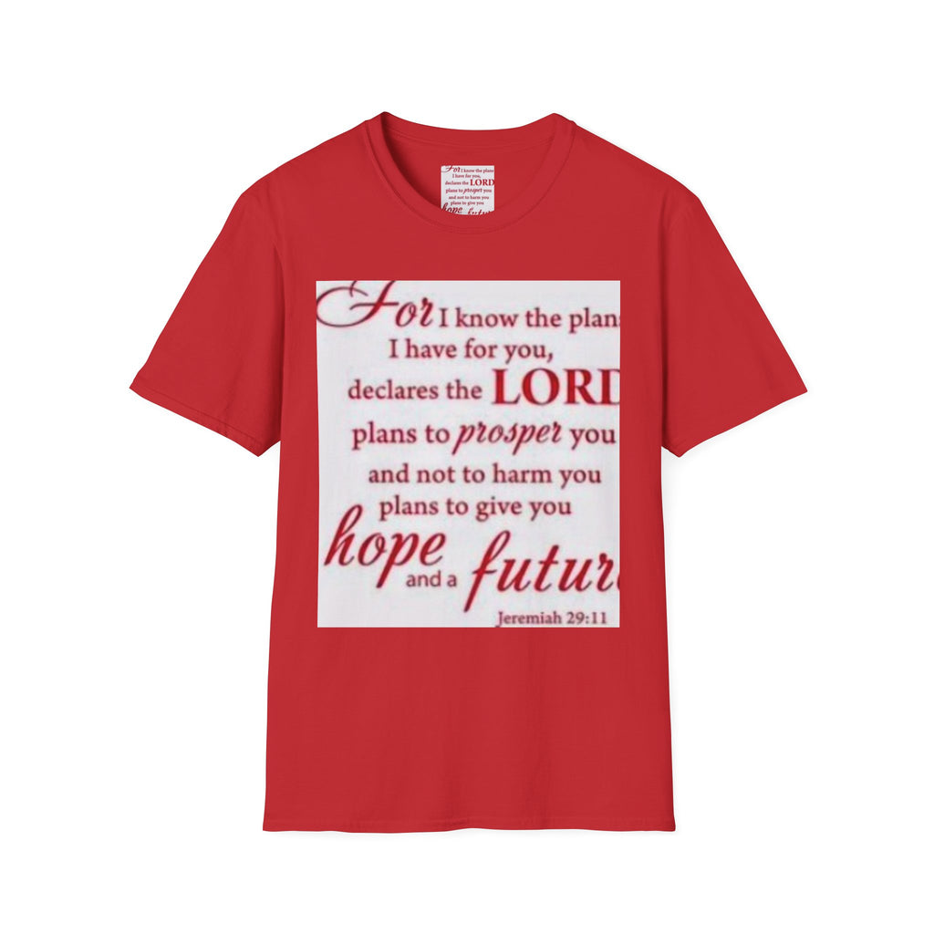 Christian Scripture T‑Shirt — "For I Know the Plans" Jeremiah 29:11 Inspirational Tee