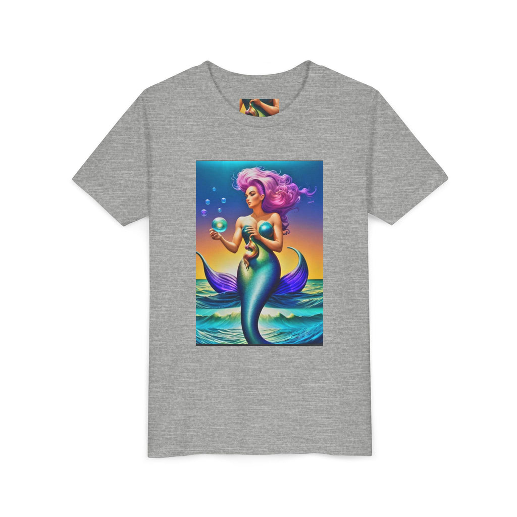 Youth Mermaid Tee — Colorful Fantasy Mermaid Graphic Shirt for Kids