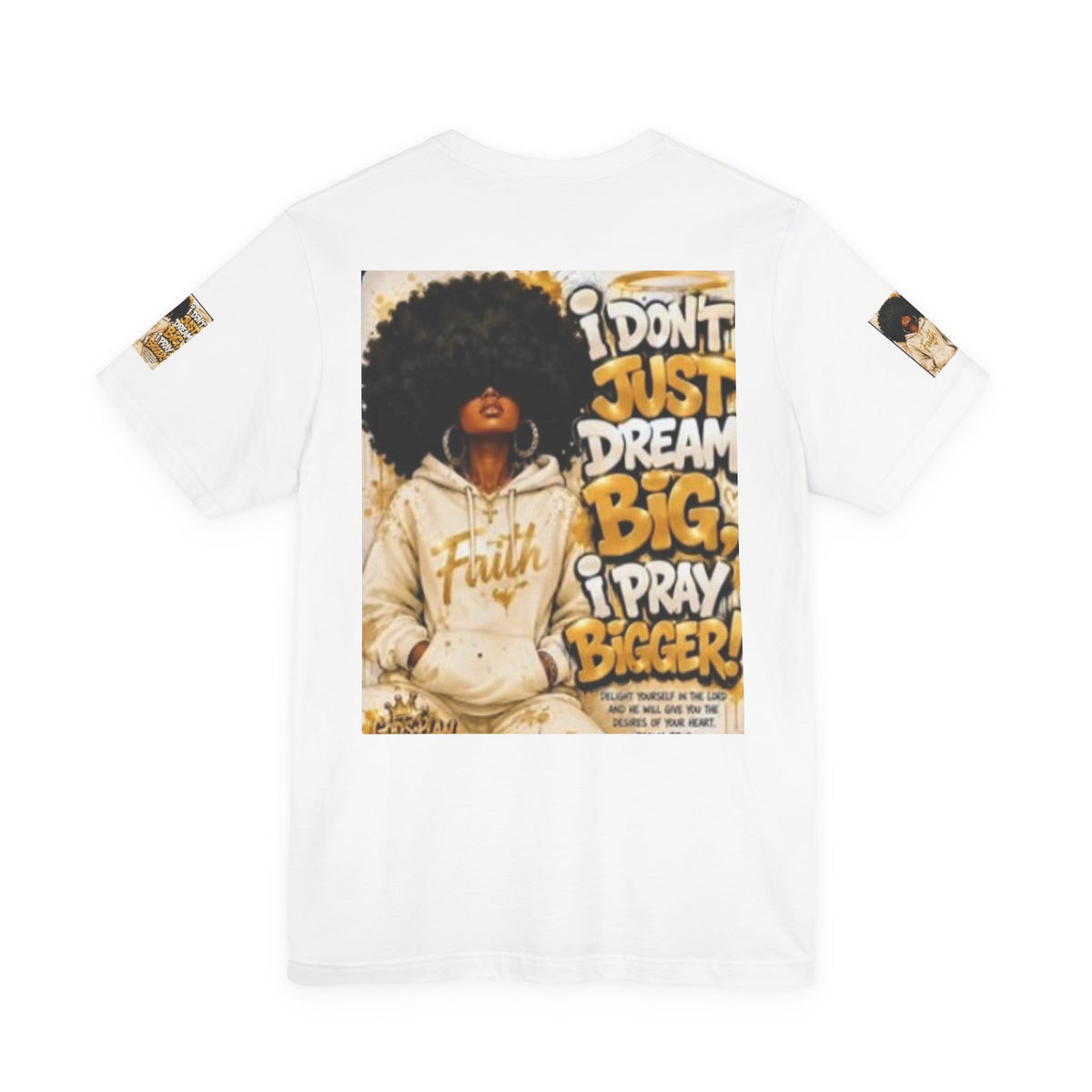 Faith Hoodie Tee — "I Don’t Just Dream Big, I Pray Bigger" Inspirational Graphic T-Shirt