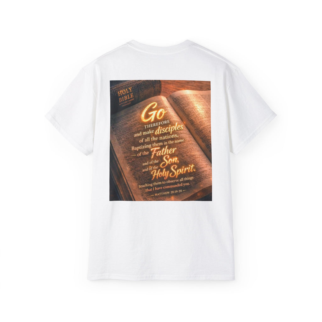 Christian Bible Verse T-Shirt — "Go...make disciples" Inspirational Faith Tee