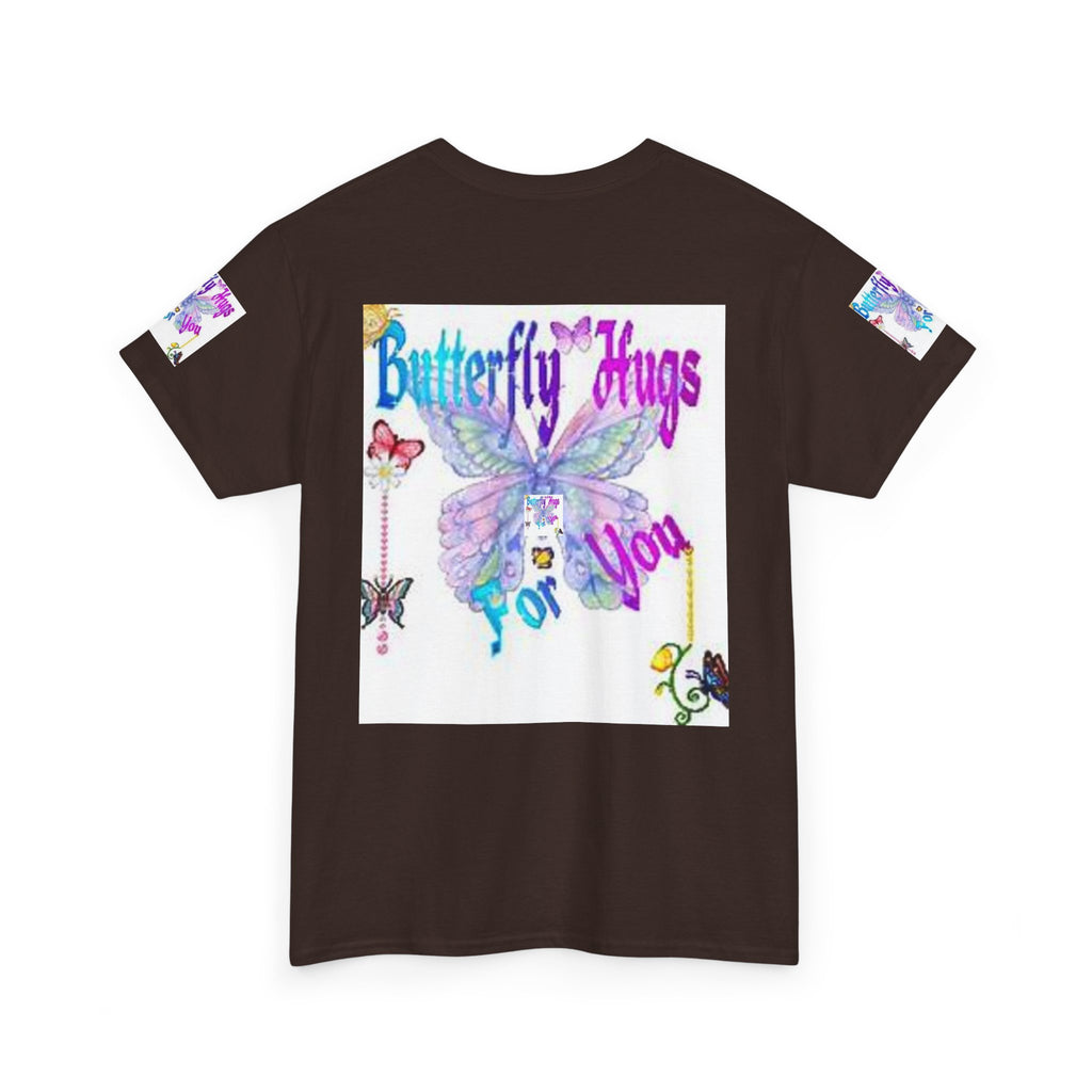 Butterfly Hugs Tee — Pastel Butterfly Graphic Shirt with "Butterfly Hugs For You"