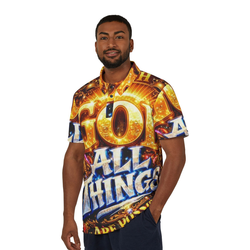 Inspirational 'God All Things Are Possible' Polo
