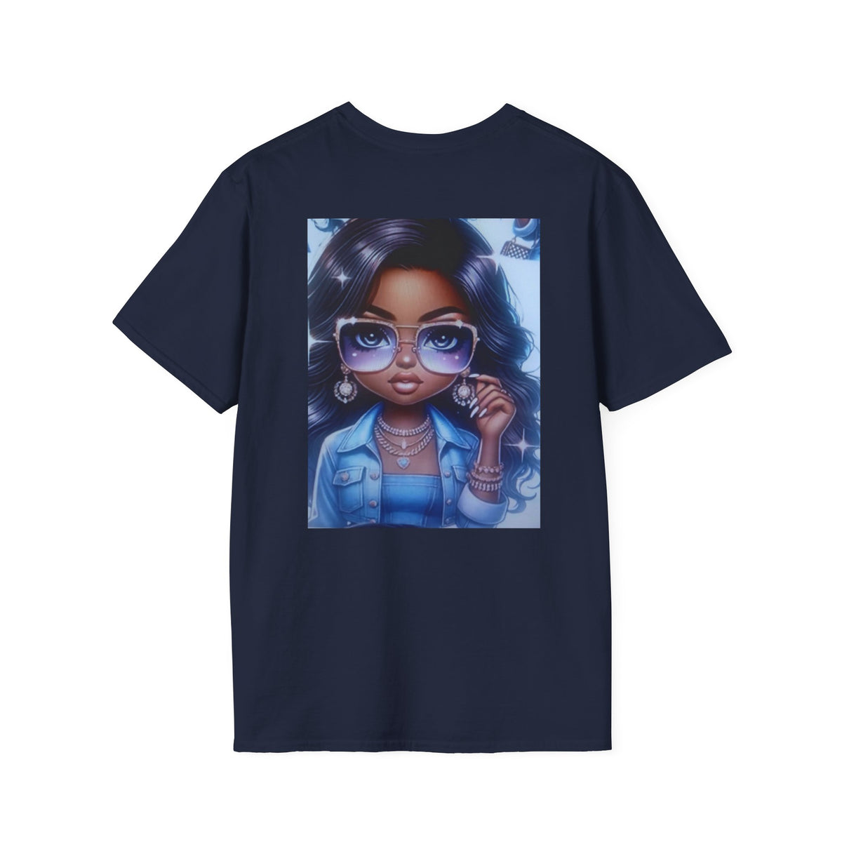 Afro Chic Graphic Tee — Girl with Sunglasses Illustration