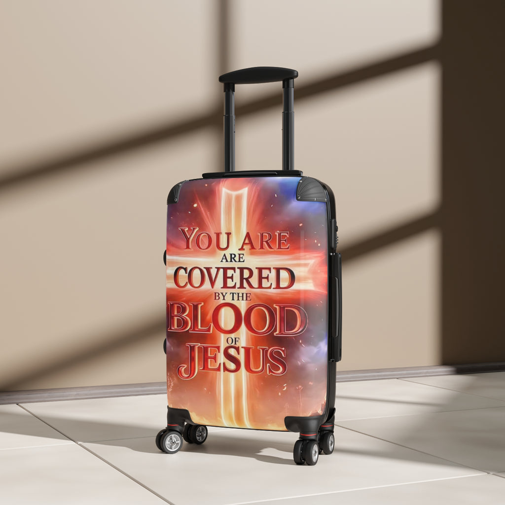 Christian Suitcase – “You Are Covered by the Blood of Jesus” Inspirational Carry-On Luggage