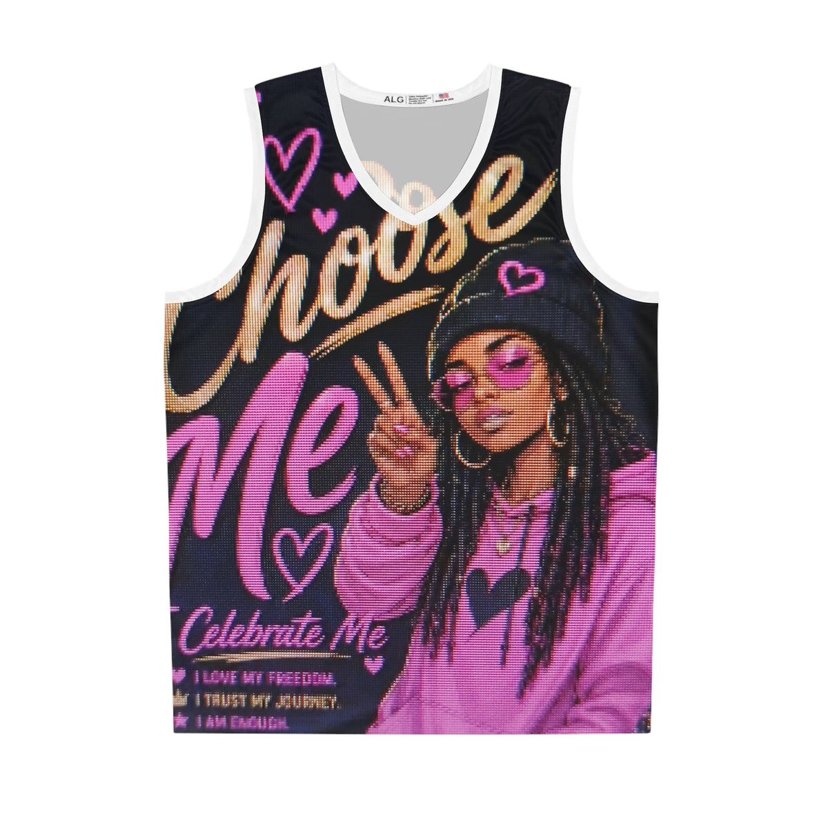 Choose Me Basketball Jersey – Pink Empowerment AOP