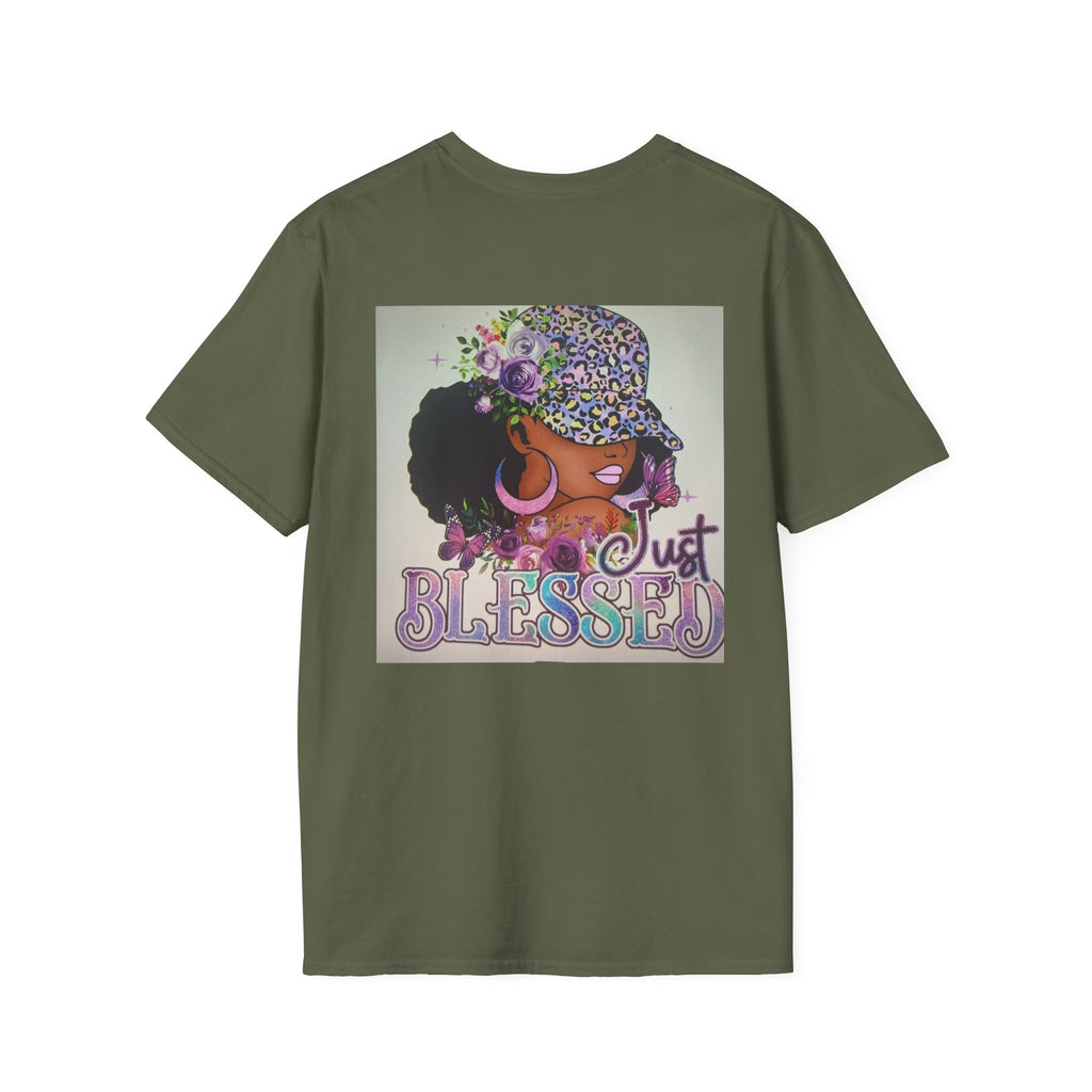 Just Blessed Afro Floral Tee