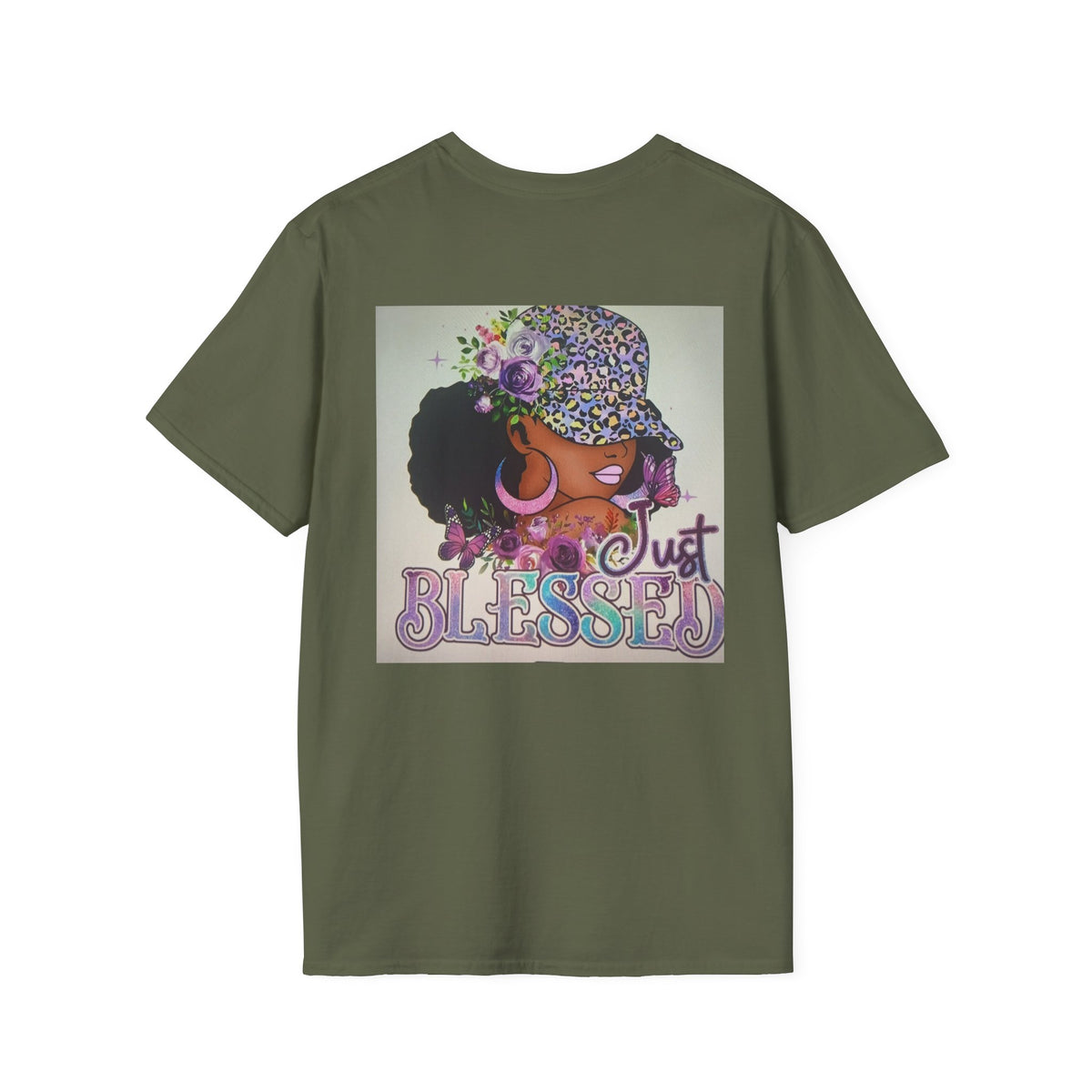 Just Blessed Afro Floral Tee
