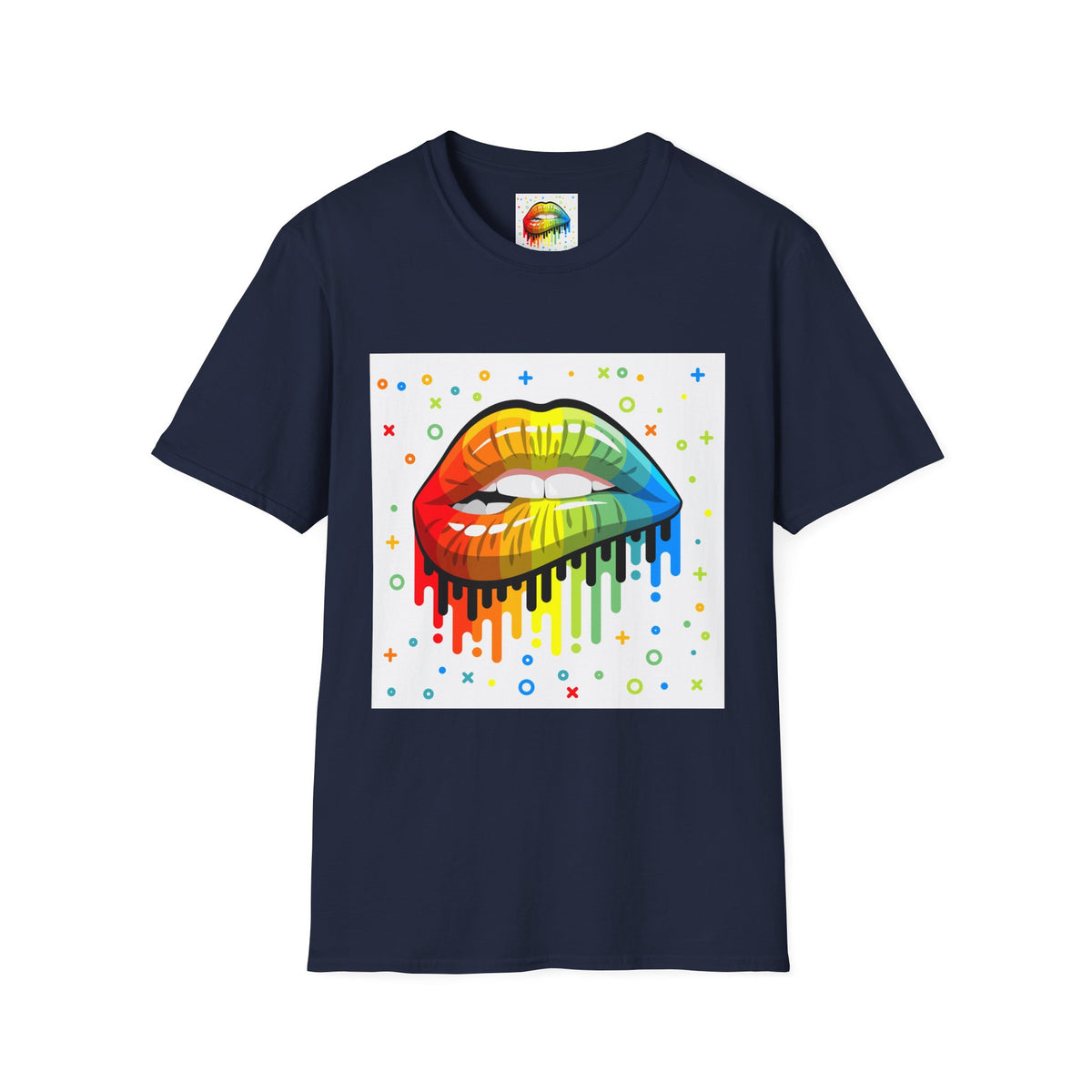 Rainbow Drip Lips T-Shirt — Pride LGBTQ+ Colorful Lip Graphic Tee