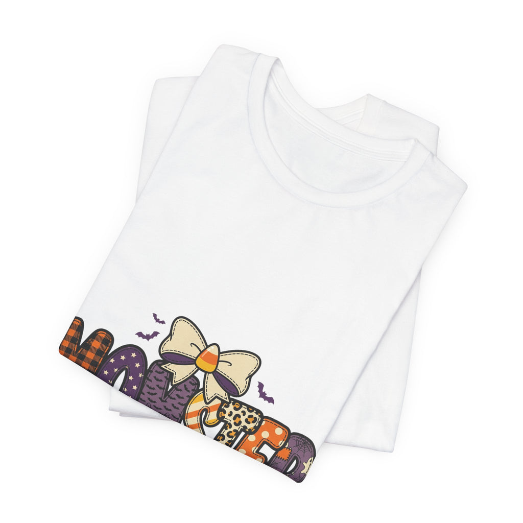 Momster Halloween Tee | Momster Graphic Shirt, Purple Orange Spooky Lettering