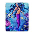 Mermaid Sherpa Fleece Blanket — Plush Ocean Fantasy Throw for Kids & Sea Lovers