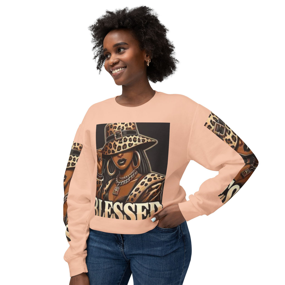 Blessed Leopard Femme Crewneck Sweatshirt