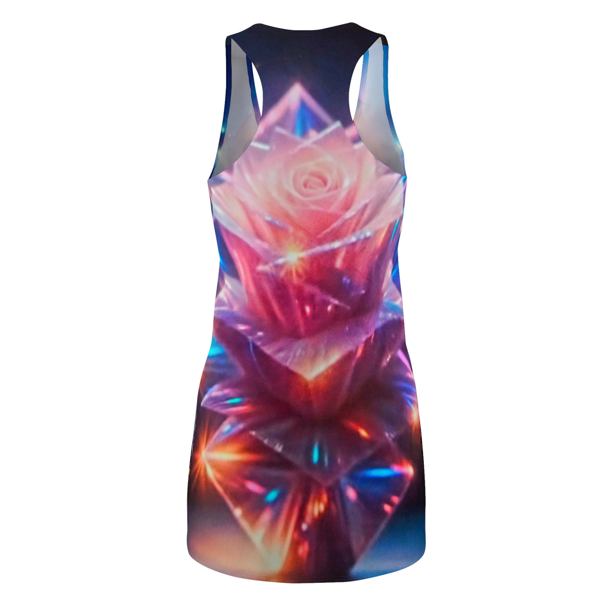 Galaxy Rose Racerback Dress — Floral Cosmic All-Over Print