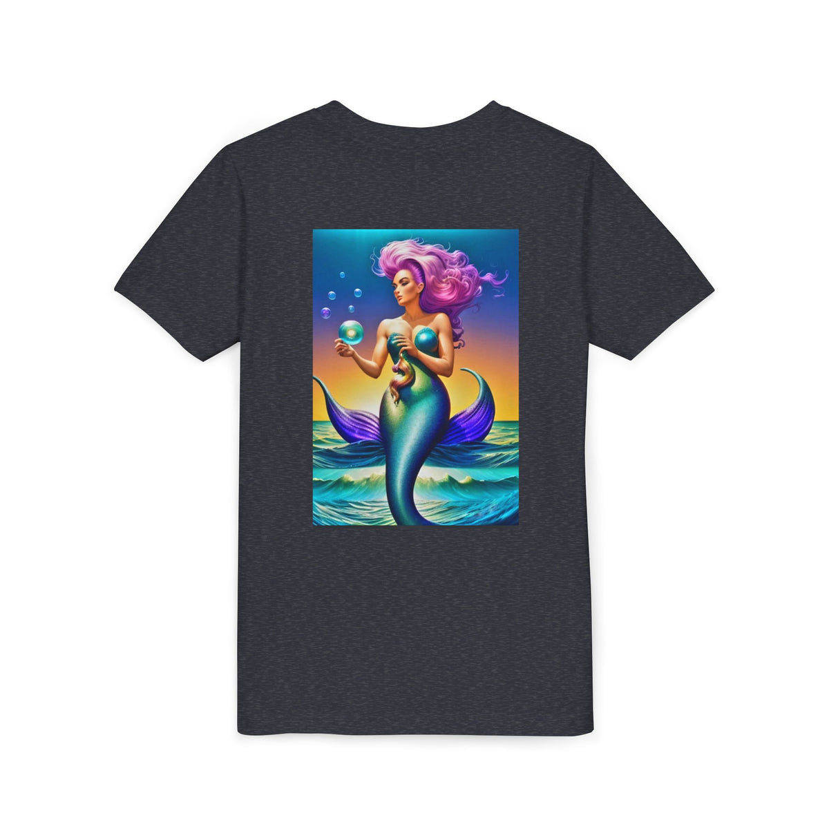 Youth Mermaid Tee — Colorful Fantasy Mermaid Graphic Shirt for Kids