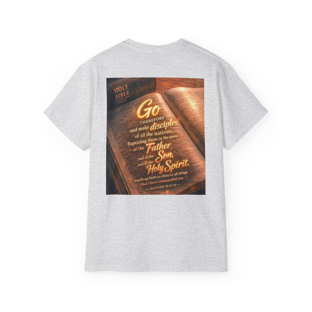 Christian Bible Verse T-Shirt — "Go...make disciples" Inspirational Faith Tee