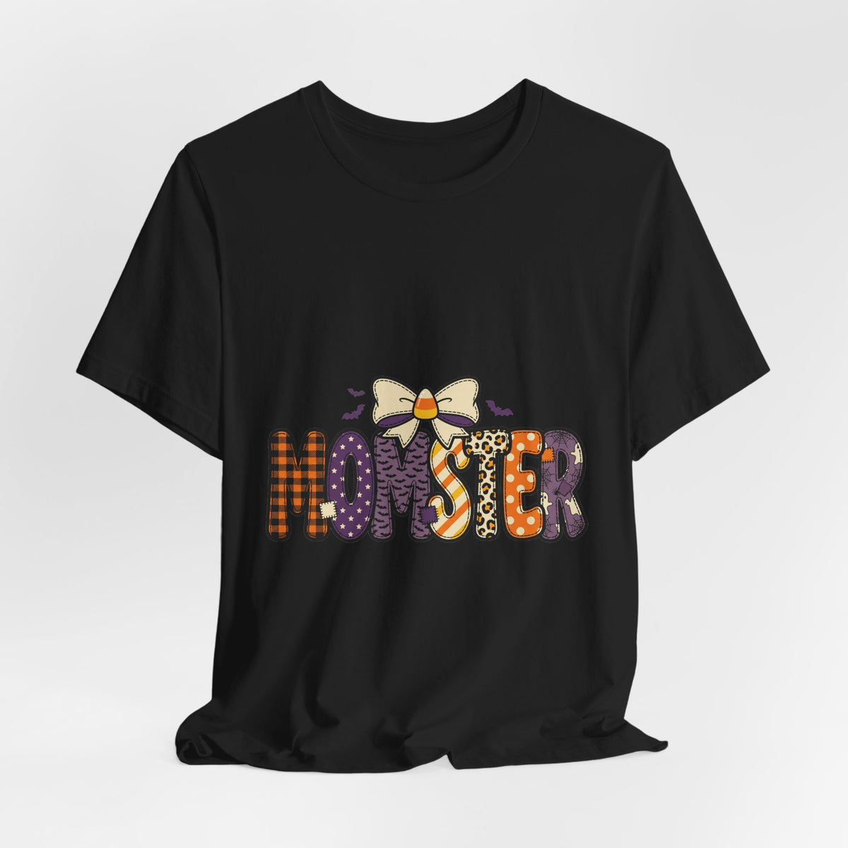 Momster Halloween Tee | Momster Graphic Shirt, Purple Orange Spooky Lettering