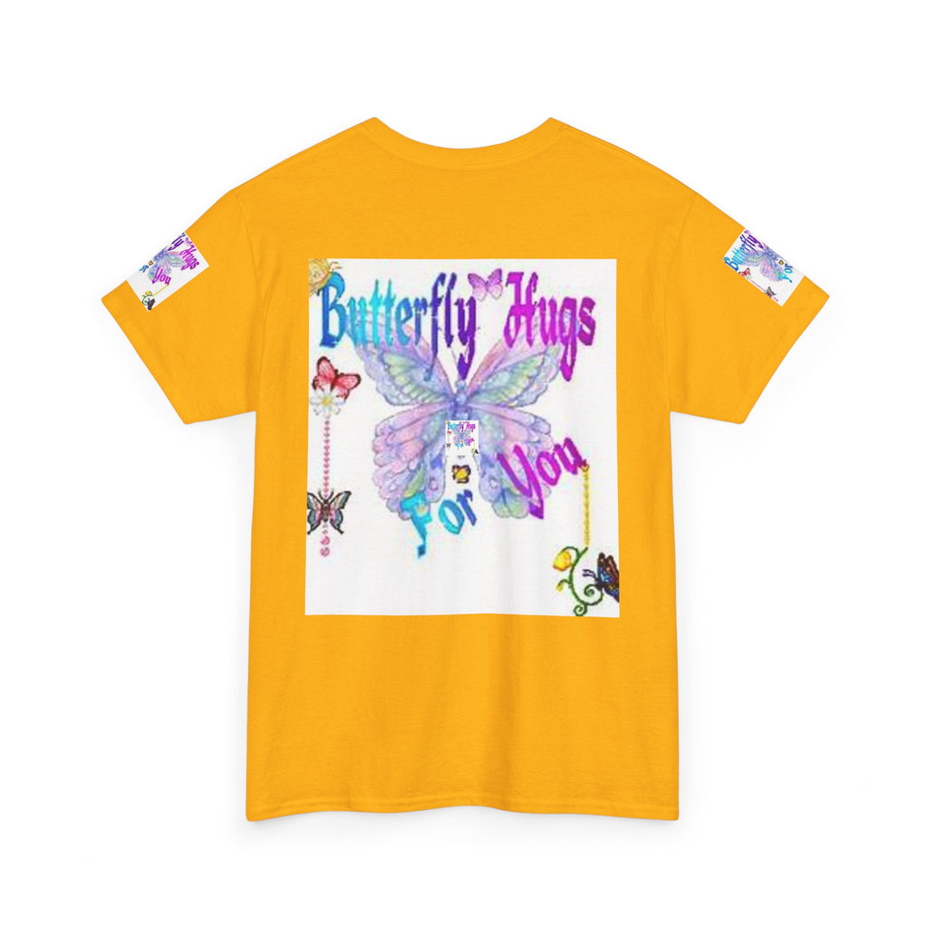 Butterfly Hugs Tee — Pastel Butterfly Graphic Shirt with "Butterfly Hugs For You"