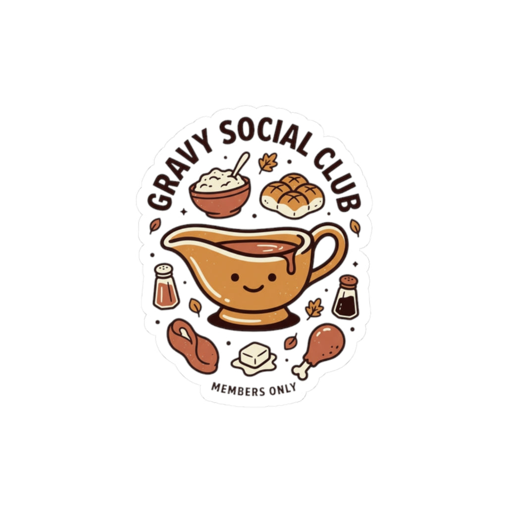 Gravy Social Club Sticker, Thanksgiving, Harvest Turkey Pie Autumn