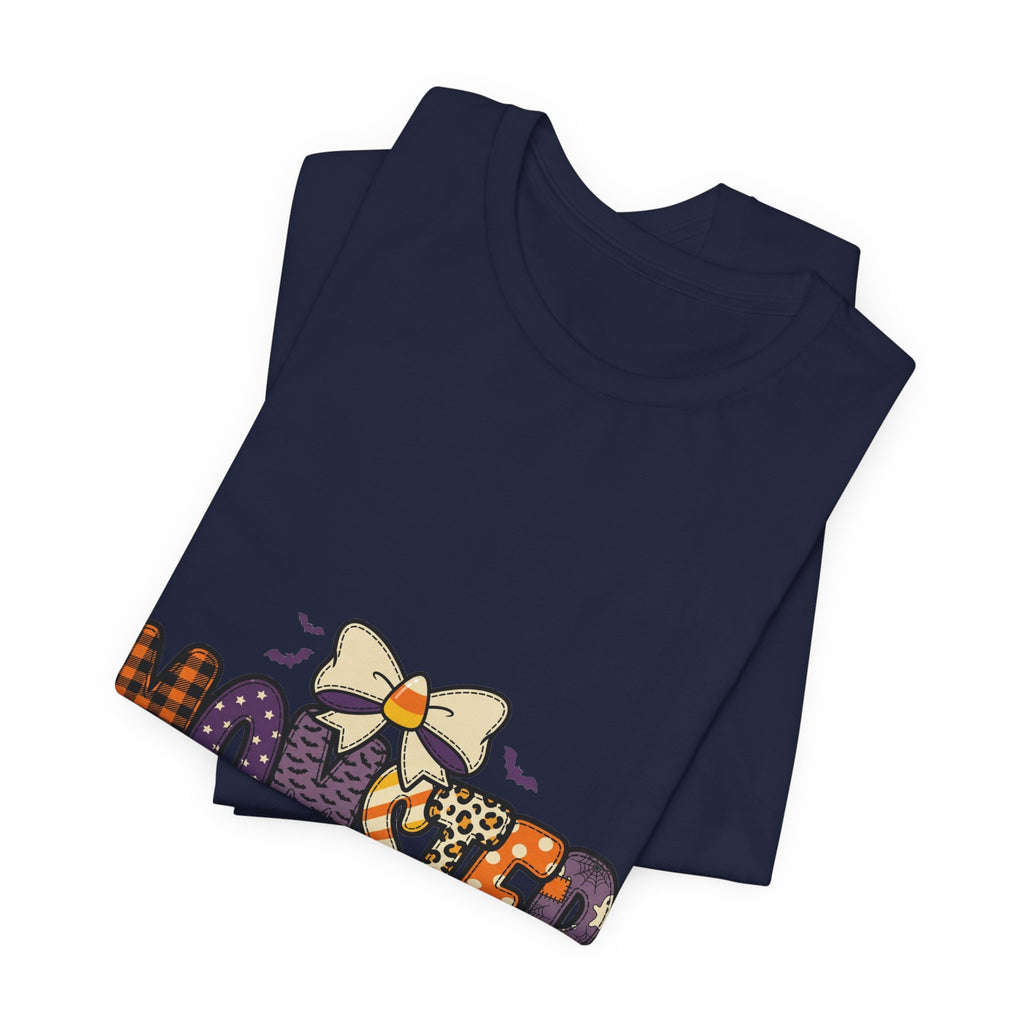 Momster Halloween Tee | Momster Graphic Shirt, Purple Orange Spooky Lettering