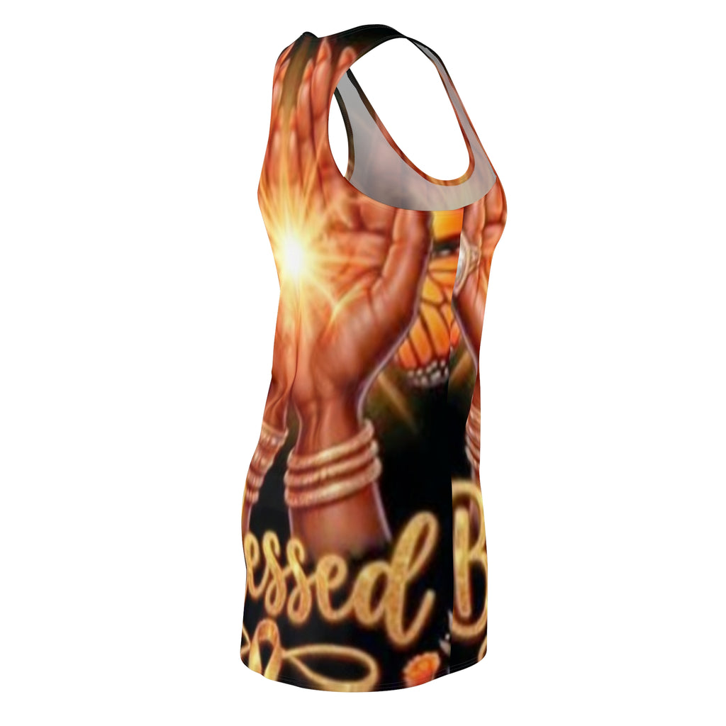 Blessed Hands Racerback Dress — Spiritual Prayer Sunburst AOP