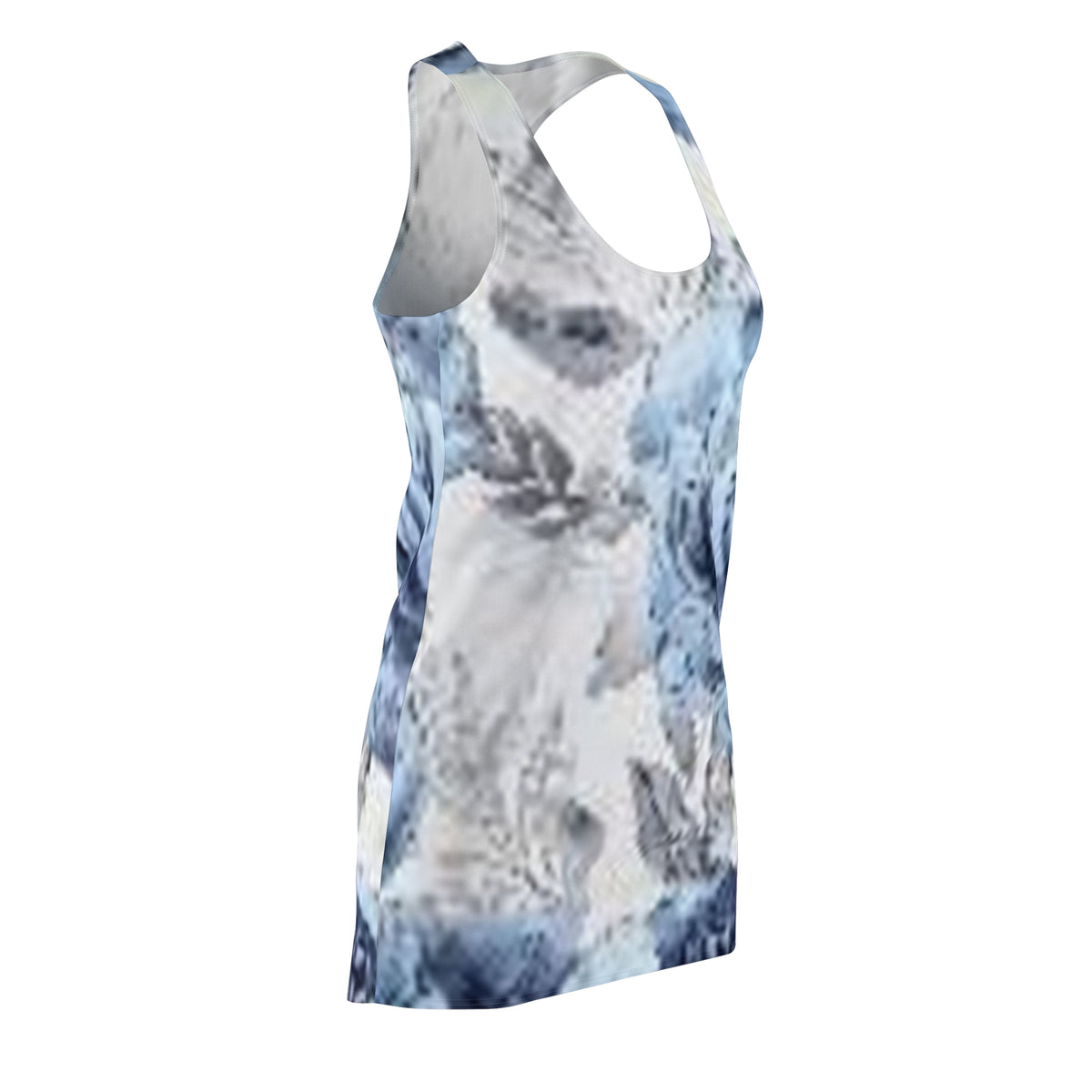 Blue Watercolor Floral Racerback Dress