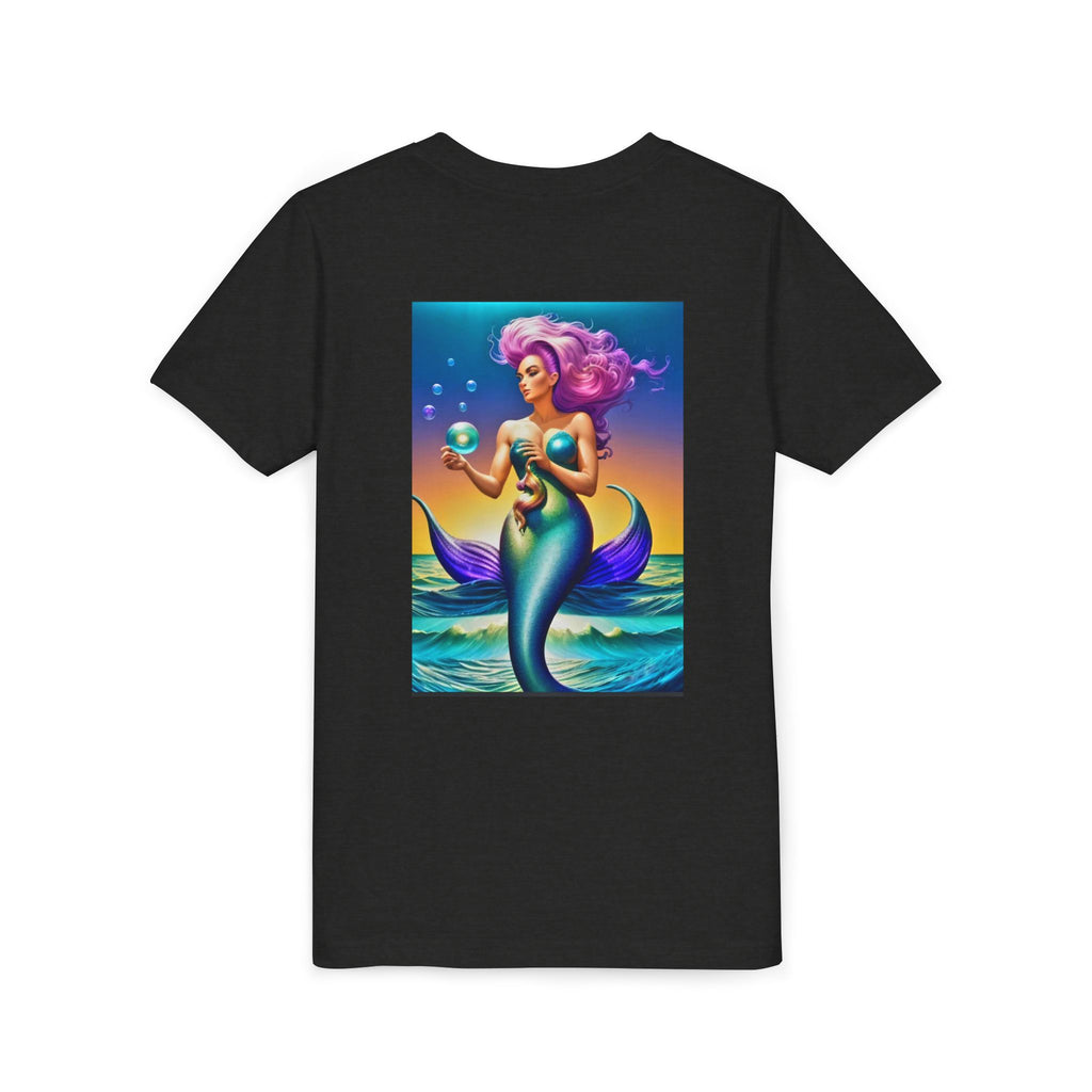 Youth Mermaid Tee — Colorful Fantasy Mermaid Graphic Shirt for Kids